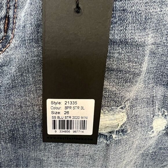 One Teaspoon 2020 Mini High Waist Denim Skirt in Superstar Blue size 26 - Picture 12 of 15